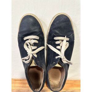 Brunello Cucinelli Blue Suede and Leather Lace Up Low Top Sneakers Size 42.5